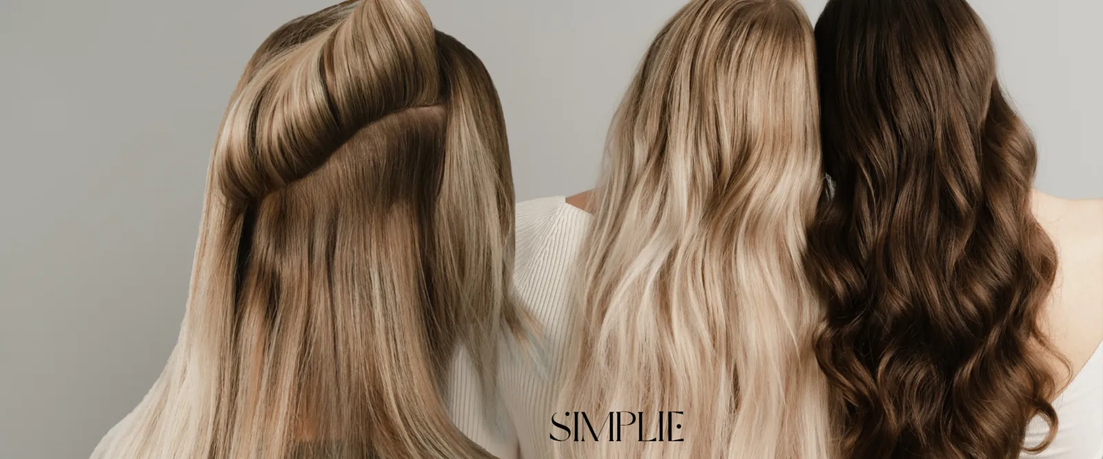 Simplie Haartressen in drei Haarfarben